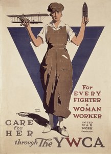 Para cada lutador um trabalhador da mulher, poster da propaganda da 1a guerra mundial YWCA